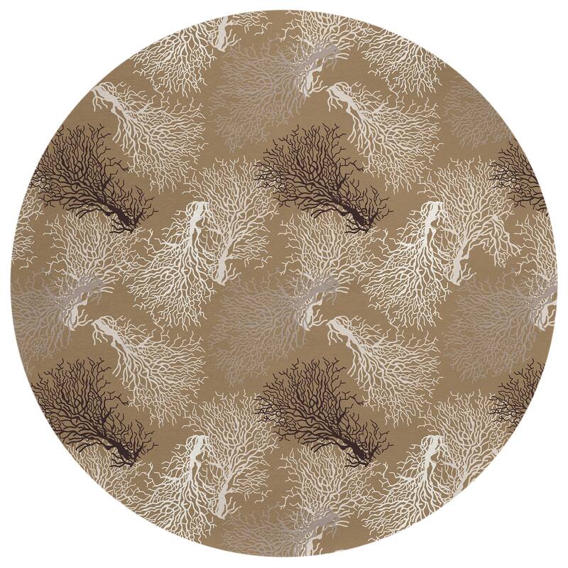Indoor/ Outdoor Surfside Coral Rug New - Latte - 8' x 8'