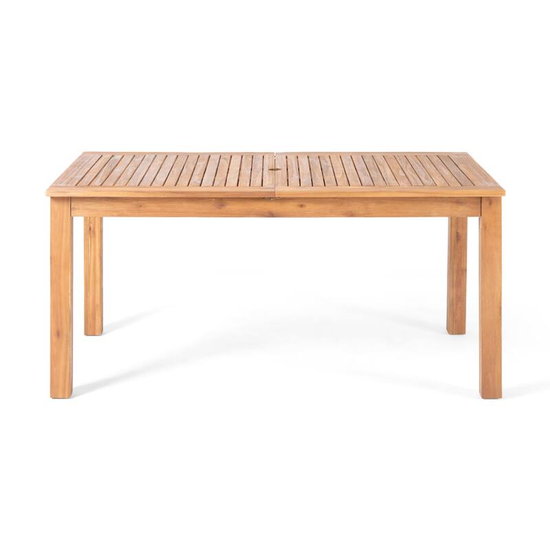 Expandable Acacia Wood Dining Table Outdoor Patio Extends for Entertaining