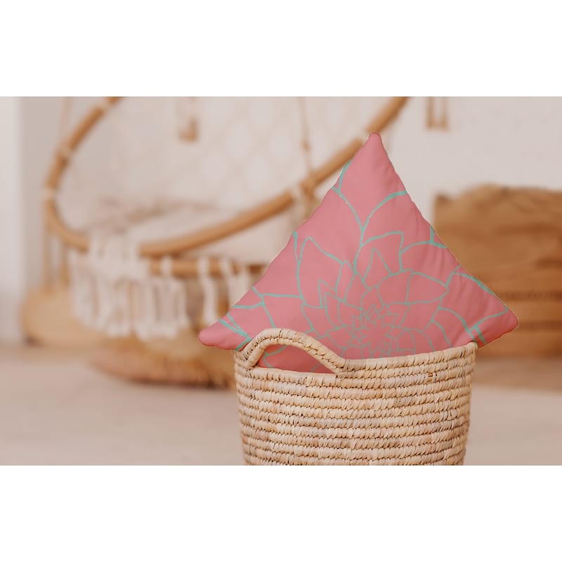 Flower Outline Decorative Throw Pillow