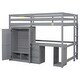 preview thumbnail 19 of 22, Full Size Loft Bed with Integrated Wardrobe, Desk, and Storage Drawers, Space-Saving White Design