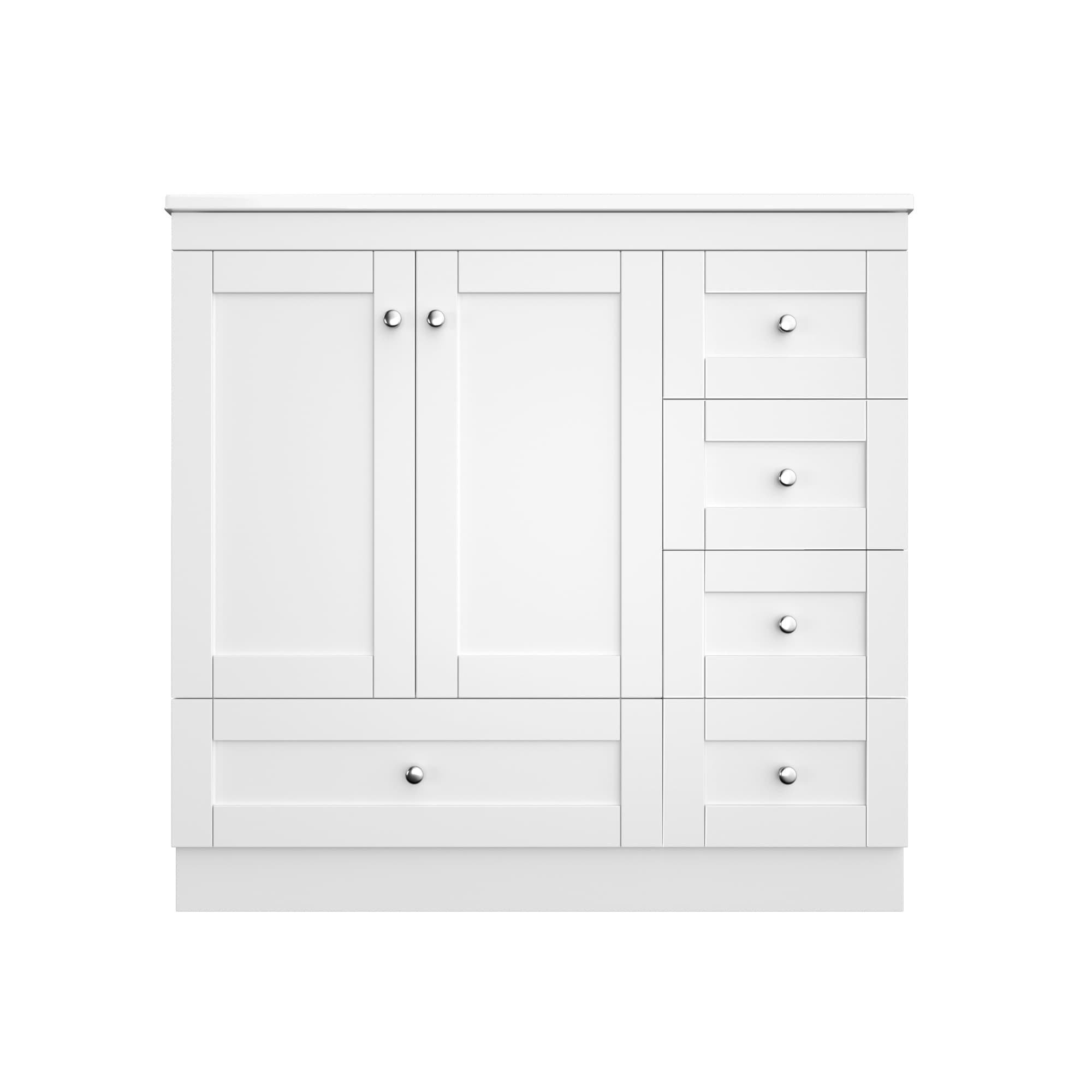 36"/72" Bathroom Sink Vanity, Solid Wood Frame Bathroom Storage Cabinet with 4 Drawers, Freestanding Vanity Set with Ceramic Top