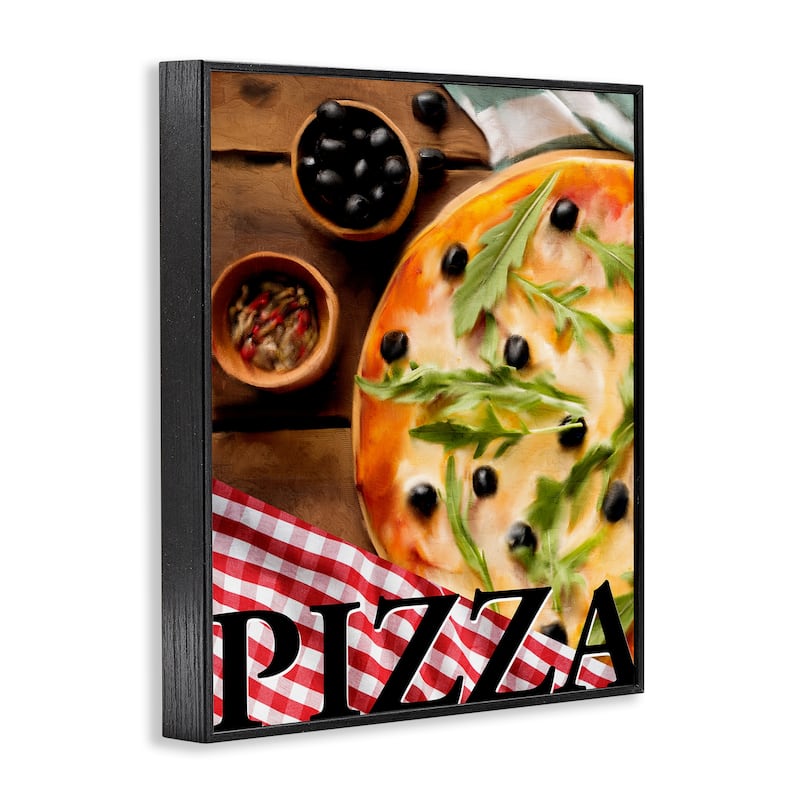 Stupell Flavorful Traditional Pizza Framed Giclee Art Design By Kim Allen