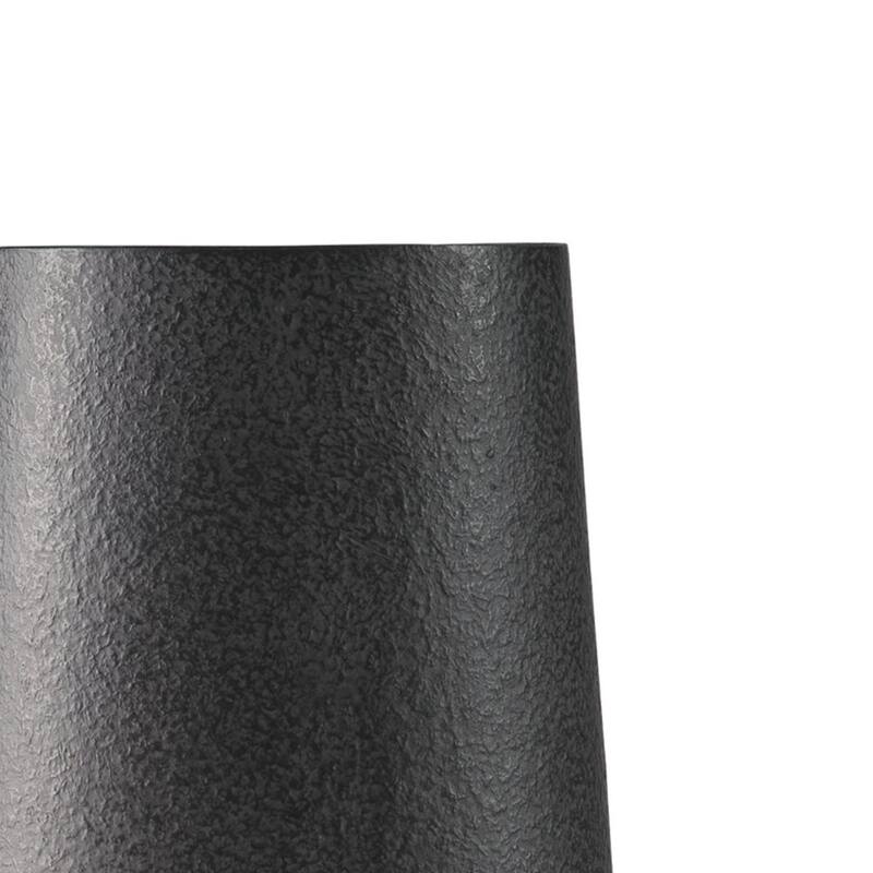 Fin 18 Inch Cylindrical Metal Vase, Subtly Textured Antique Blackened Brown