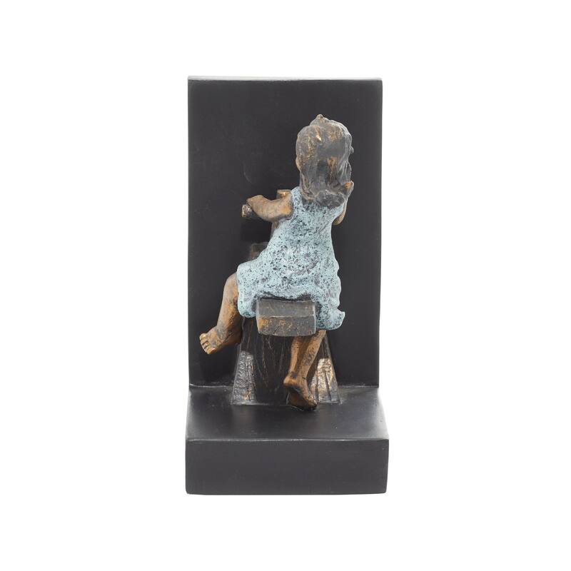Polystone People Decorative Bookends with Swing Set - Set of 2 Brown - Roche River Decor