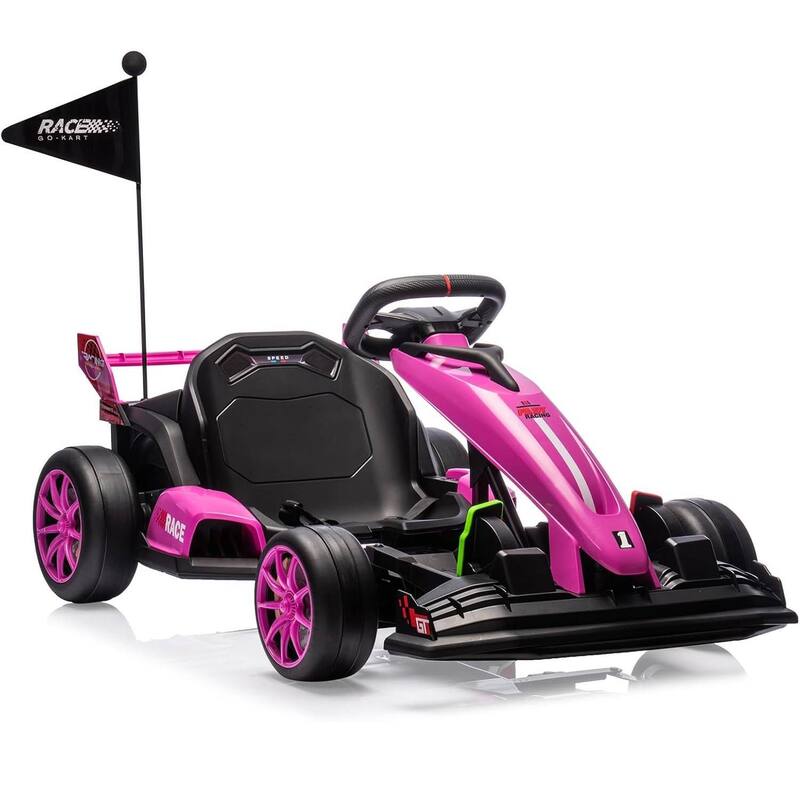 Electric Go Kart Drift Kart Outdoor Race Toy for Kids Best Gifts - Pink