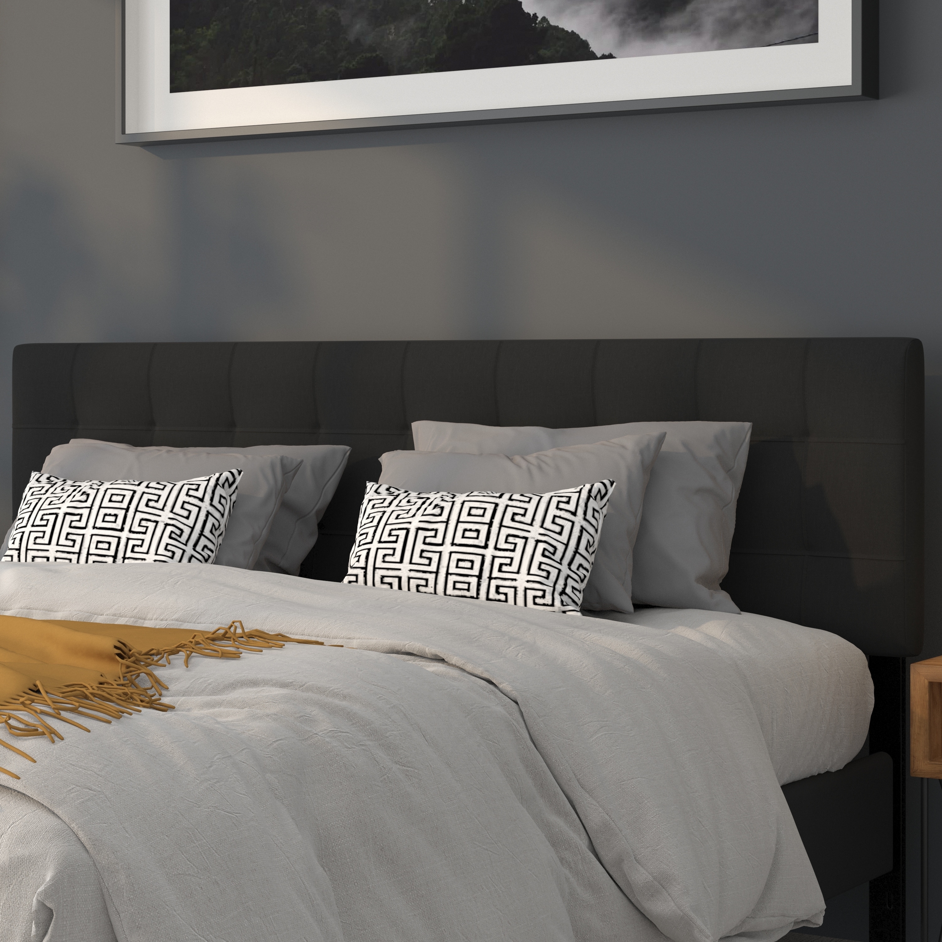 Quilted clearance tufted headboard