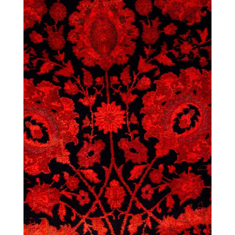 Overdyed, One-of-a-Kind Hand-Knotted Area Rug - Orange - 3' 0" x 8' 7"