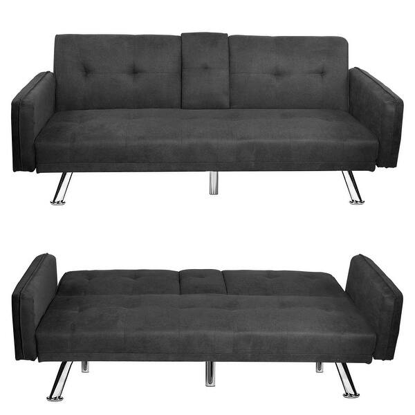 Shop Black Friday Deals On Merax Modern Simple Sofa Bed With 2 Cup Holders Overstock 31845938