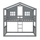 preview thumbnail 7 of 18, Twin Over Twin House Bunk Bed with Roof, Window, and Ladder