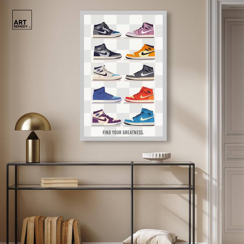 Find Your Greatness Sneakers Canvas by Art Remedy, Gallery Wrapped