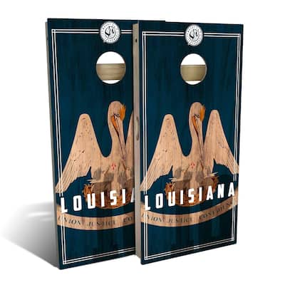 Louisiana State Flag 2 Outdoor Cornhole Board Set