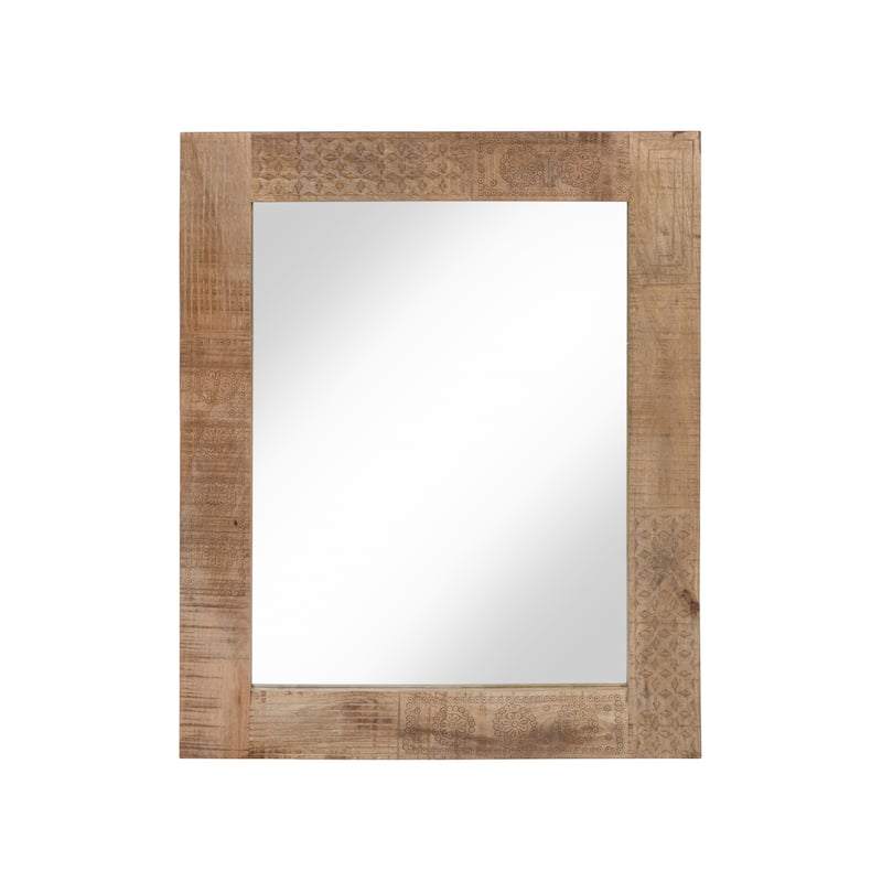 Carina Rustic Natural Solid Wood Wall Mirror by Furniture of America