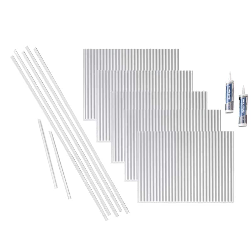 FASÄDE Rib Decorative Vinyl Backsplash Panel - 15 Sq Ft Kit - Matte White