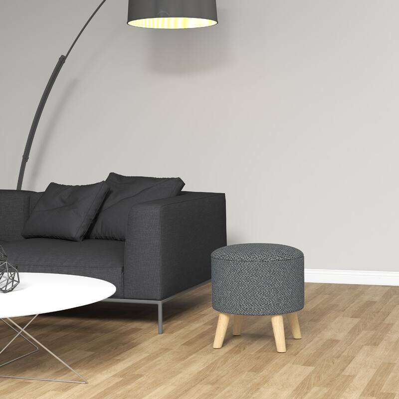 Storage Ottoman, Round Stool Chair with Cushioned Top