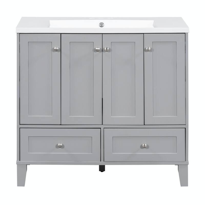 36'' Freestanding Bathroom Vanity with Resin Sink Combo