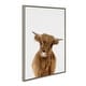 preview thumbnail 11 of 17, Sylvie Baby Highland Calf Animal Print Framed Canvas by Amy Peterson Plastic - 23x33 - Grey