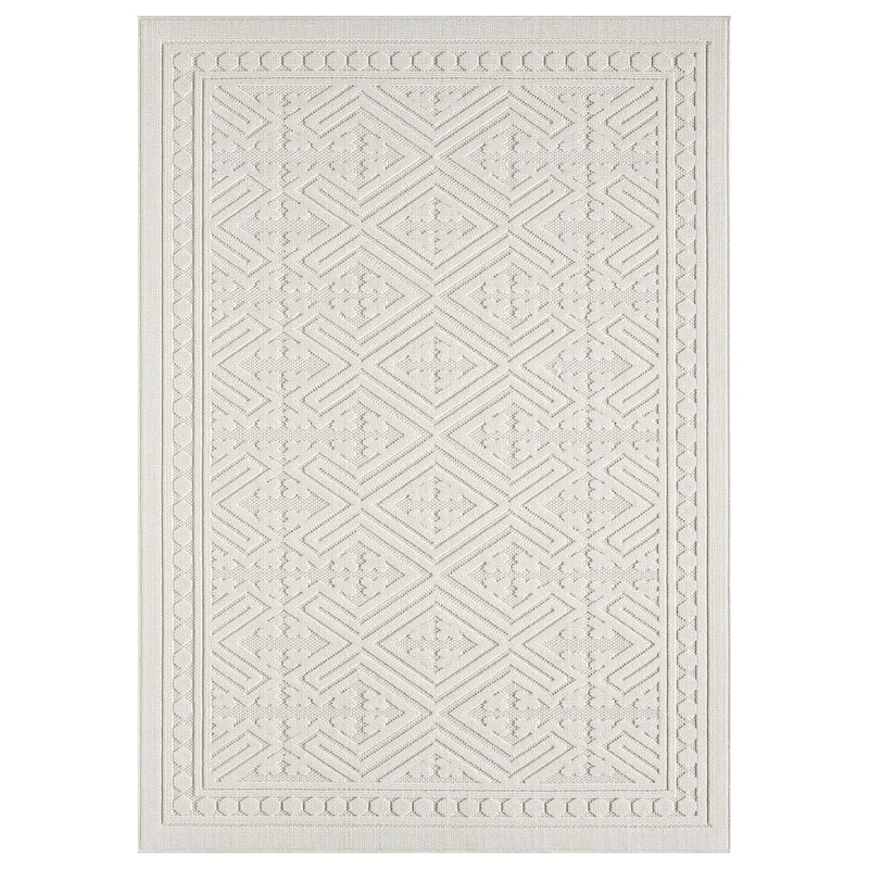 Terra by Obeetee Nimes Diamond Framework Rug - Lavender/Ivory - 7'10" x 9'10"