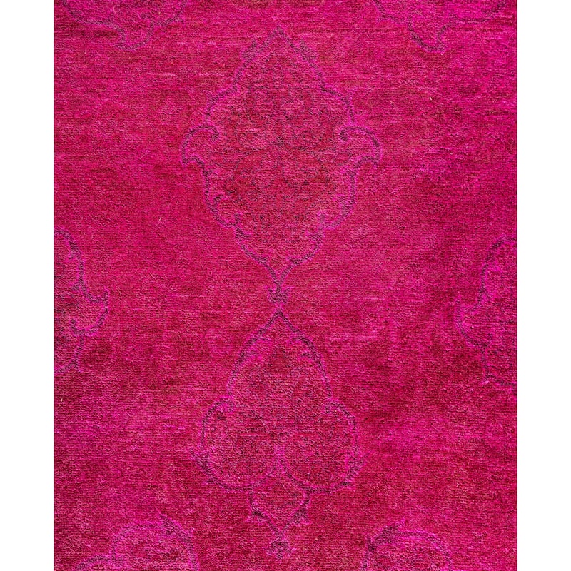 Overdyed One-of-a-Kind Hand-Knotted Runner Rug - Pink - 2' 6" x 10' 5"