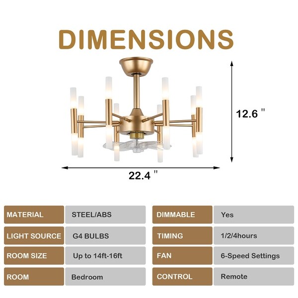 あうる Oaks Aura Farrel 23 in.Indoor French Gold Luxury Ceiling Fan