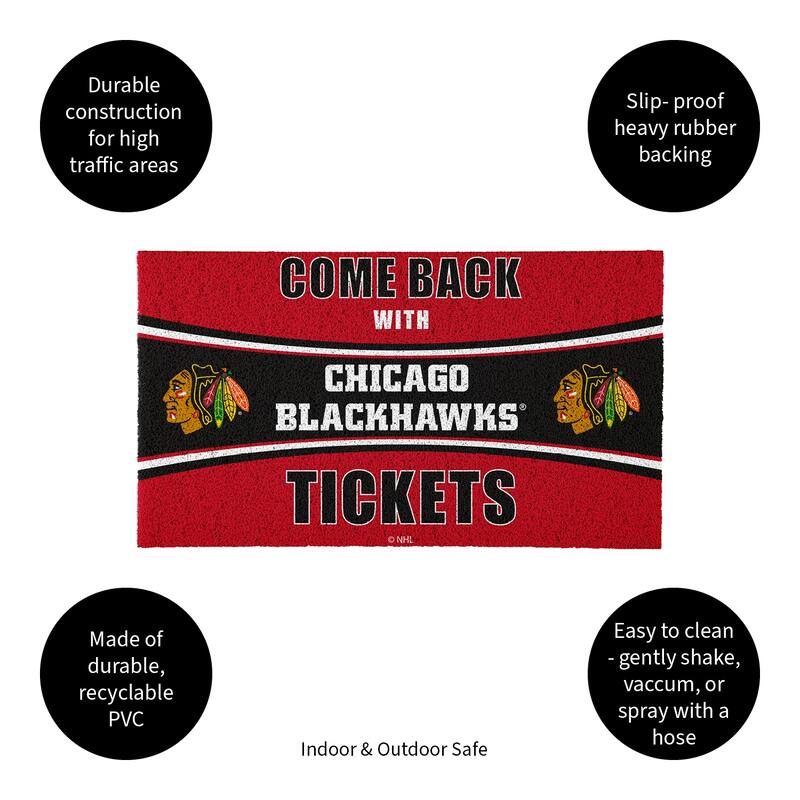 Carolina Hurricanes 28 in. x 16 in. PVC "Come Back With Tickets" Trapper Door Mat