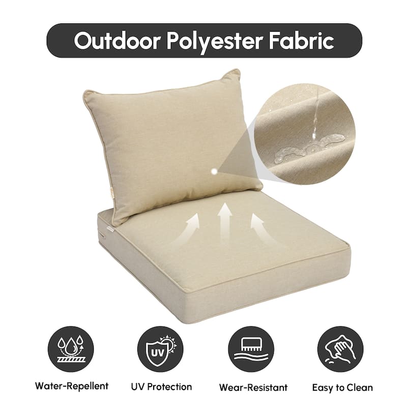 XIZZI Outdoor Seat Back Cushion Set Plush Comfort for Patio Furniture