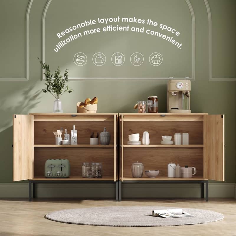 Boho Natural Rattan 31.5" Wide Sideboard (Set of 2)