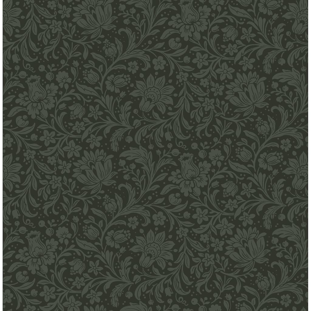 Chris Loves Julia x A-Street Prints Hague Dark Green Floral Trail Wallpaper