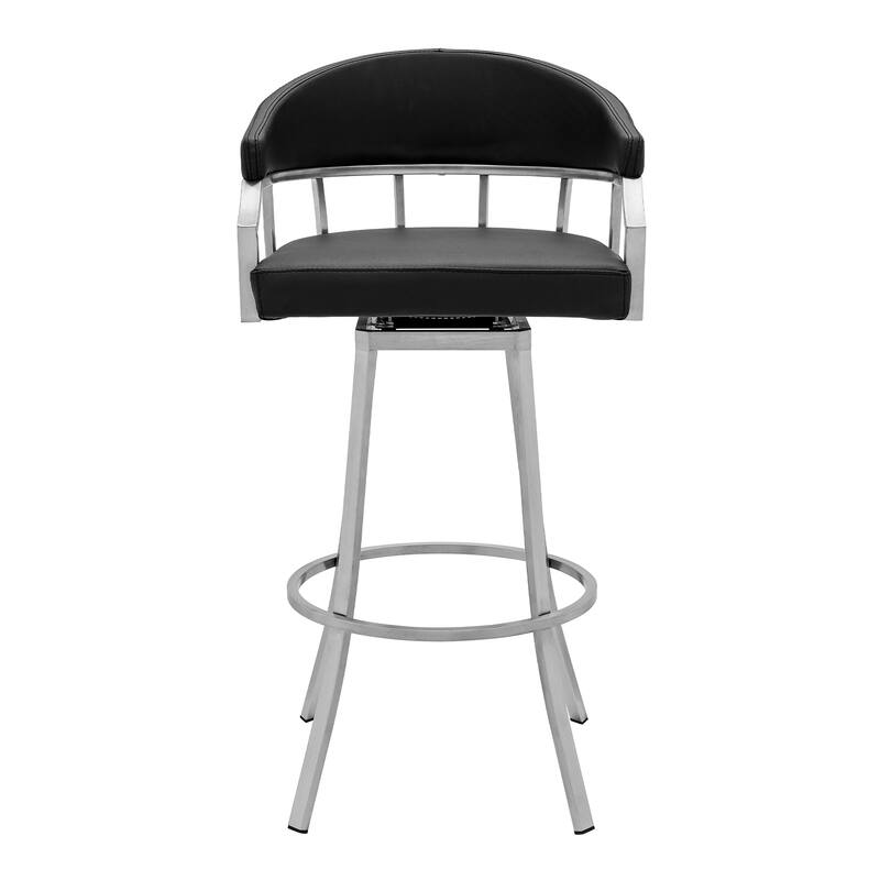 Palmdale Faux Leather and Metal Upholstered Swivel Counter or Bar Stool