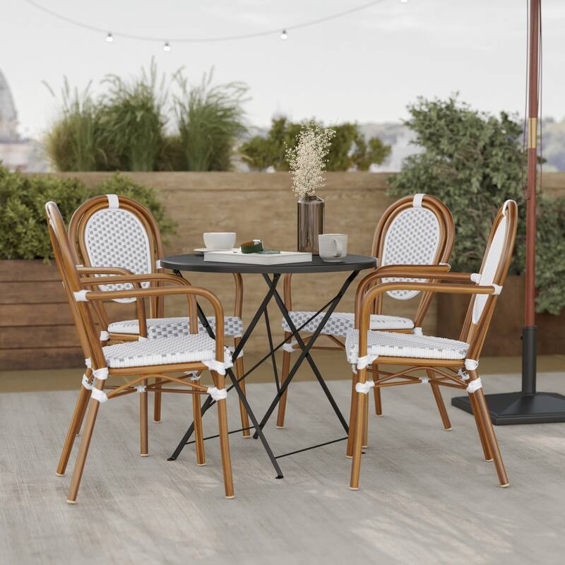 Stacking Bistro Chairs with Metal Frames