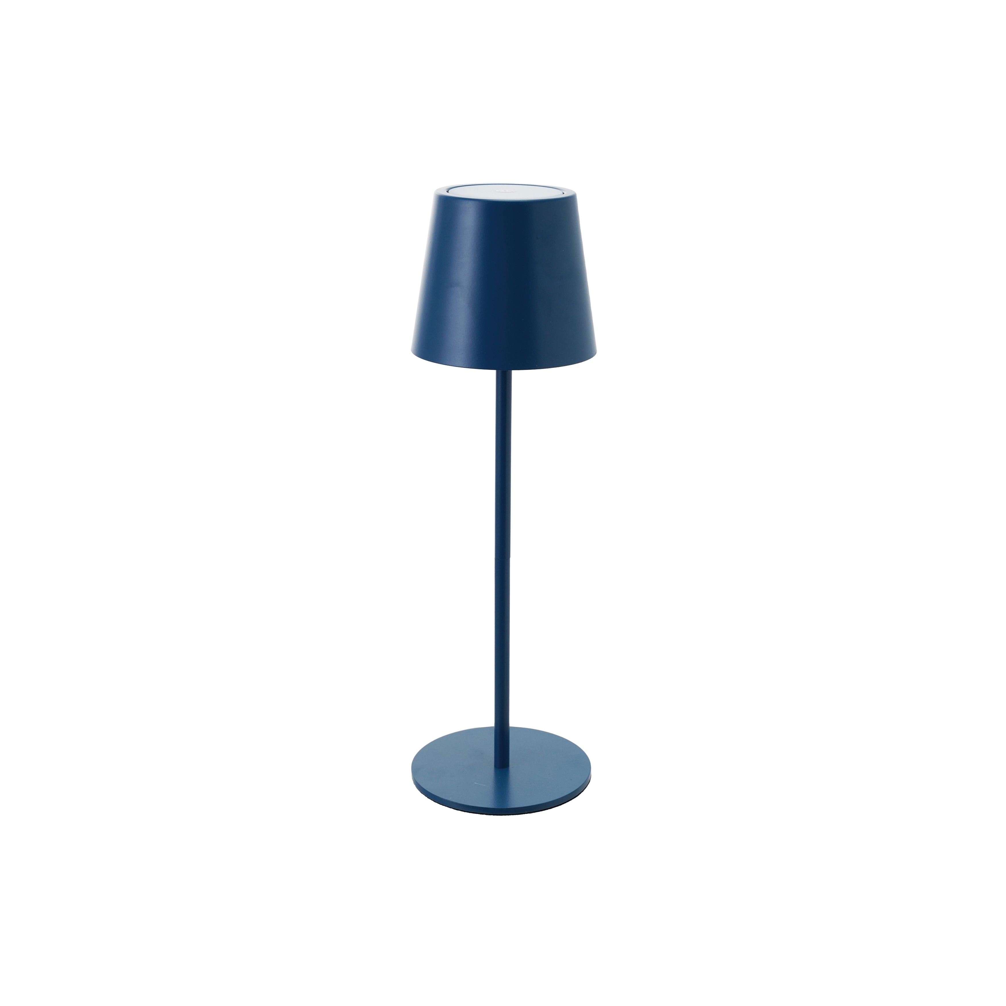 Metal LED Rechargeable Table Lamp with Touch Sensor, Navy Blue - 4.3