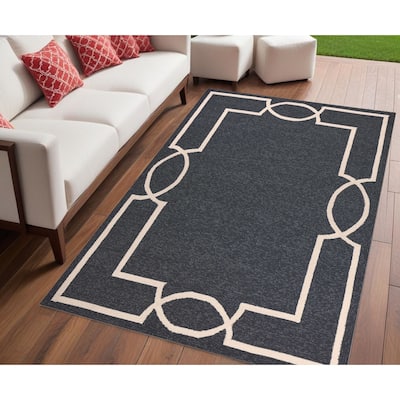 Alvax Elegant Plain Weather Resistant Timeless Grace Hand-Woven Outdoor Rug - 5' X 7'