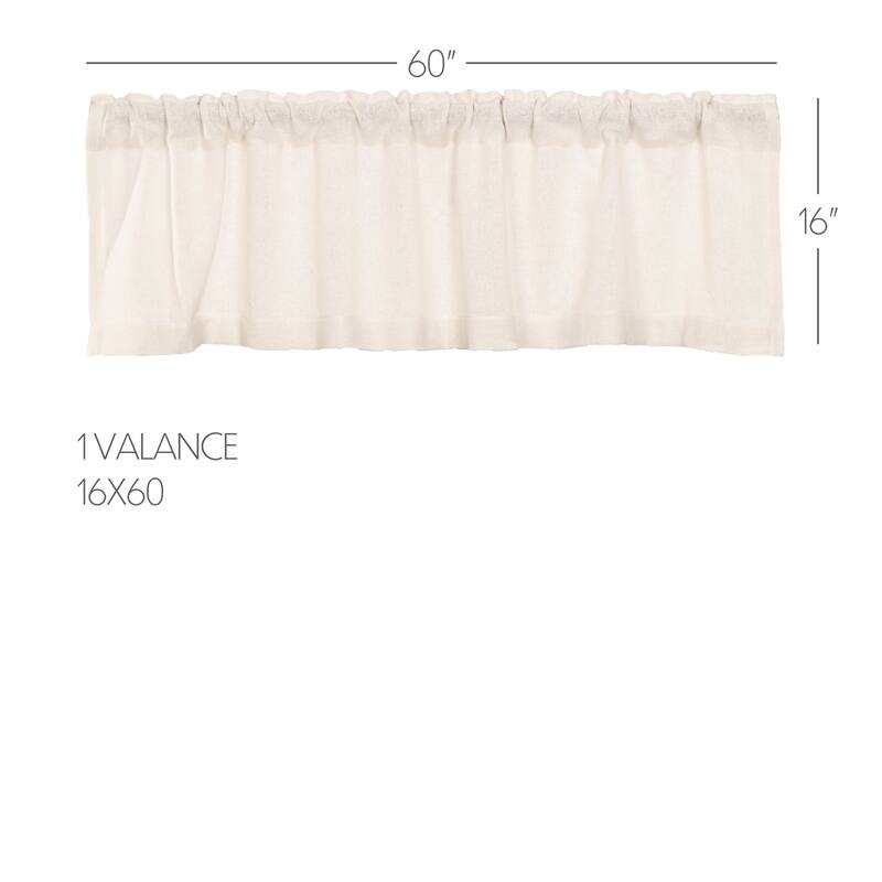 Farmhouse Kitchen Curtains VHC Cotton Burlap Valance Rod Pocket Solid Color