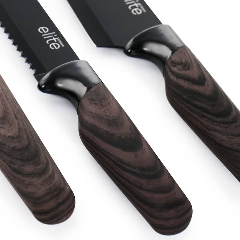 Soho Lounge 13 Piece Cutlery Set with Acrylic Knife Stand in Brown