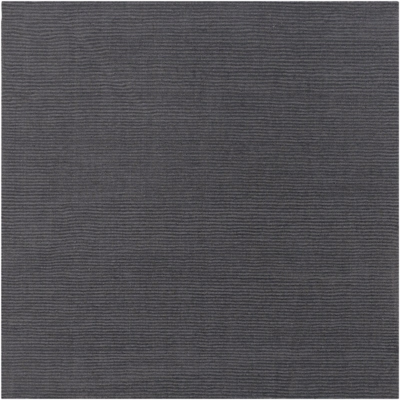 Livabliss Mystique Minimalist Solid Area Rug - 8' x 8' Square - Charcoal - Square