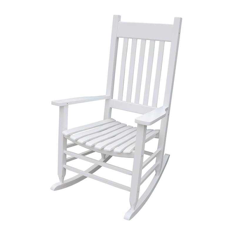 Outdoor Wooden Porch Rocker Chair, Without Mat for Balcony Backyard Lawn