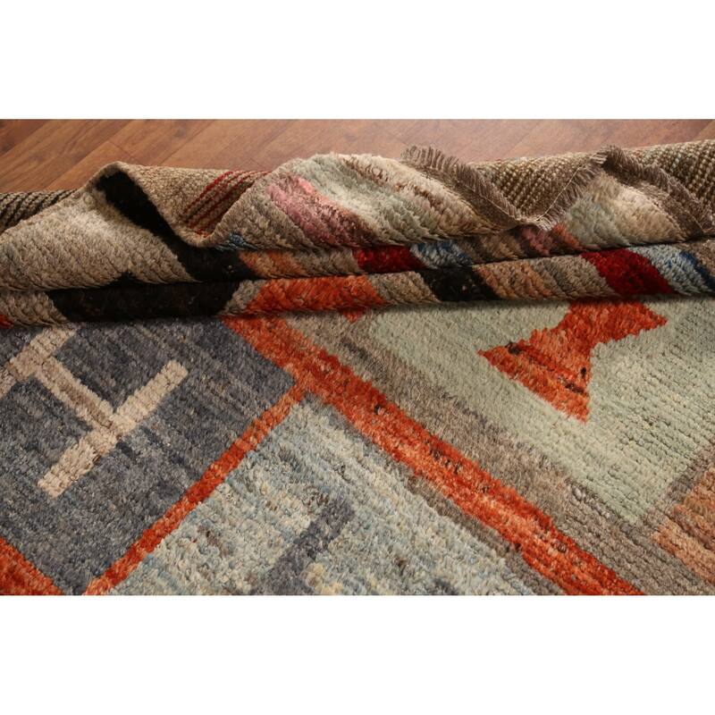 All-Over Geometric Moroccan Oriental Area Rug Hand-Knotted Wool Carpet - 8'5" x 9'11"