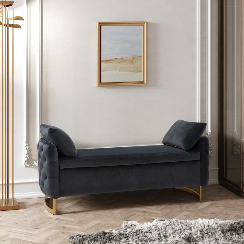 Robert Modern Upholstered Flip Top Storage Bench by HULALA HOME