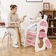 preview thumbnail 2 of 8, Gymax Convertible Baby Tall Chair 2-Tier Food Tray Feeding Chair for