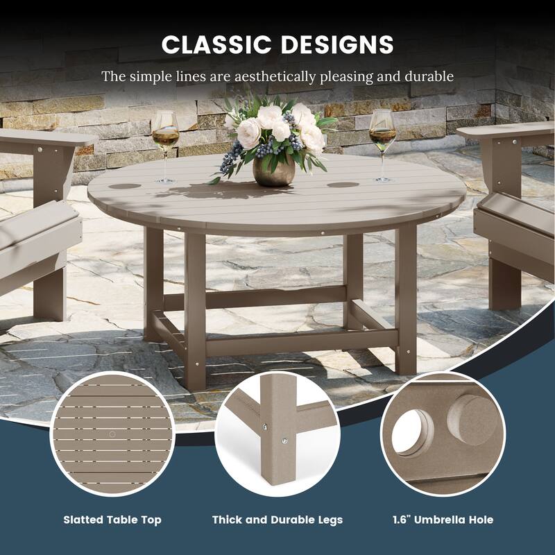 Altura Outdoor 5-Piece Adirondack Chair & Round Coffee Table Conversation Set