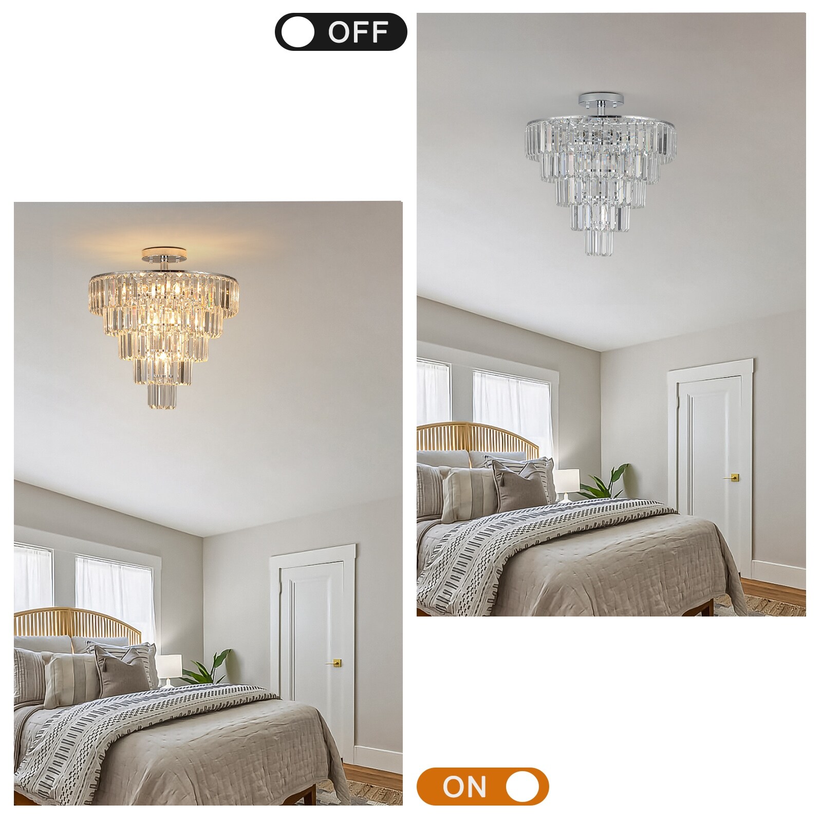 Chrome bedroom lights sales