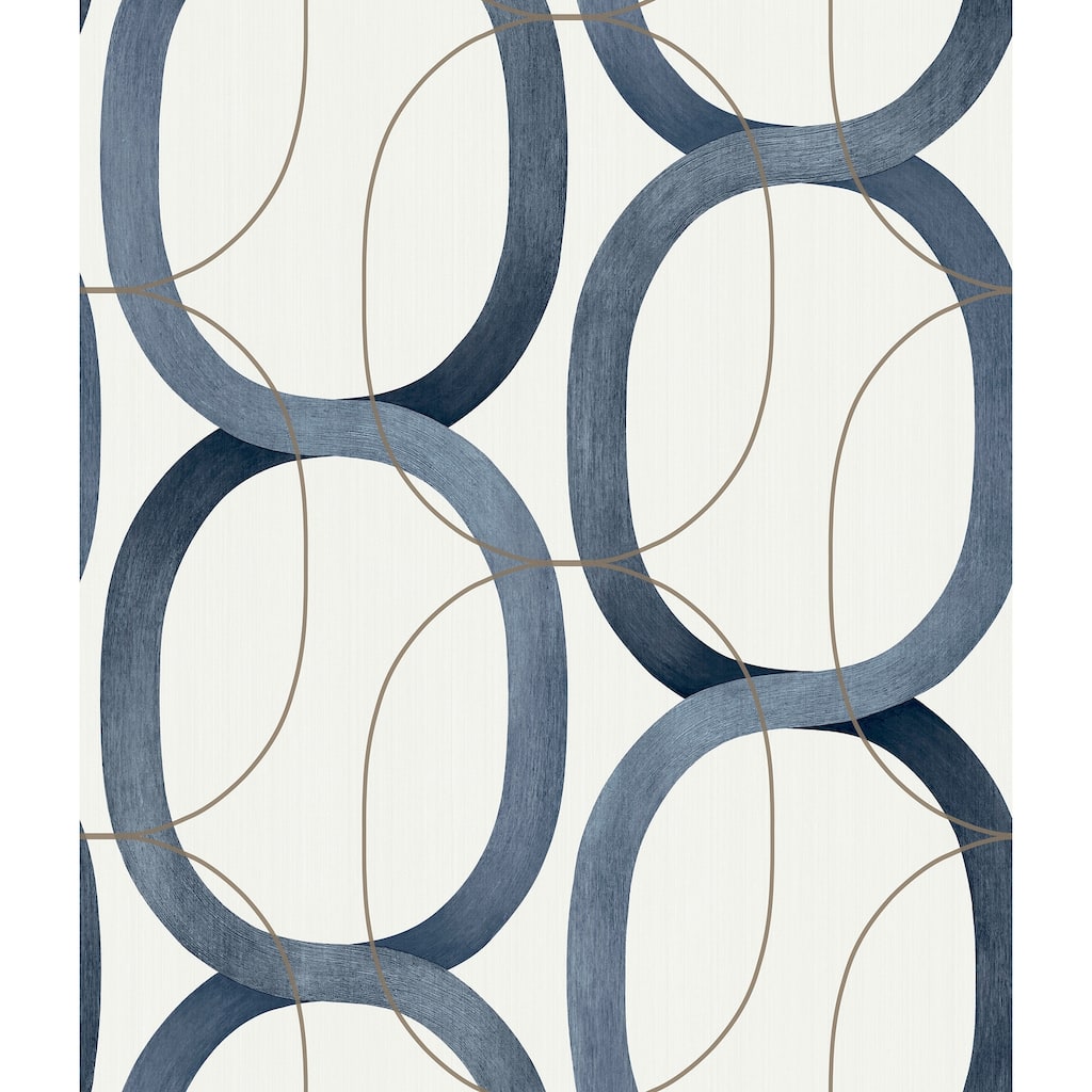 Candice Olson Navy Interlock Peel and Stick Wallpaper