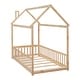 preview thumbnail 4 of 13, Natural Twin House Bed With Guardrails and Slats