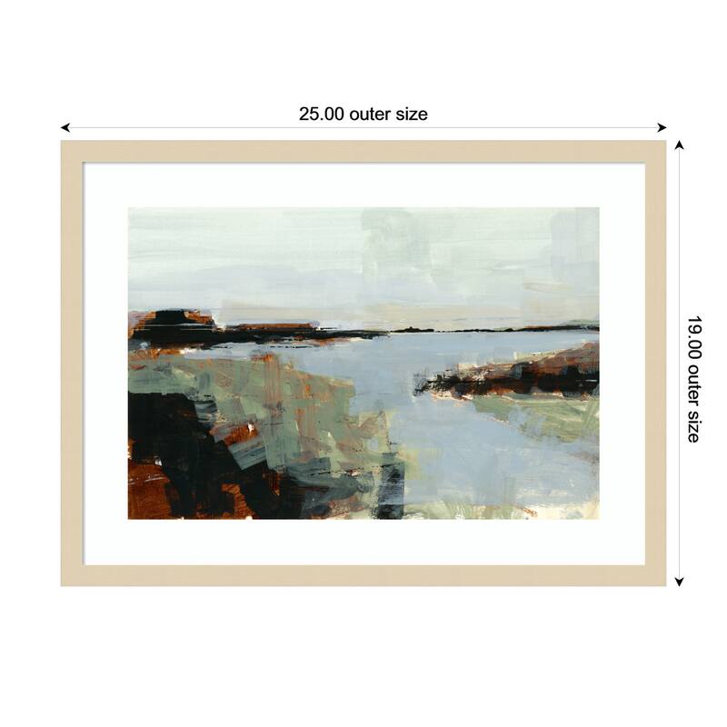 Gone Fishing by Cartissi Wood Framed Wall Art Print - Natural - 25 x 19 in