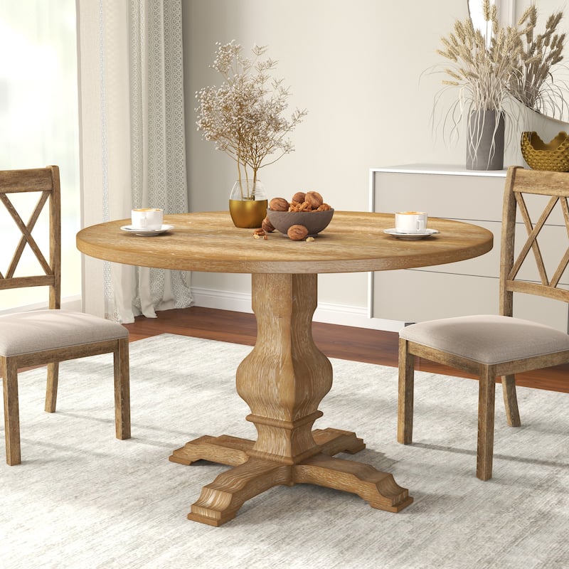 Roundhill Furniture Havre 5-Piece Pedestal Round Dining Set