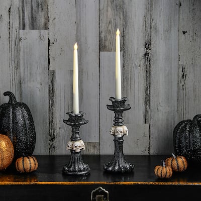8.5-10.5" Resin skull Candle Hoder Set of 2