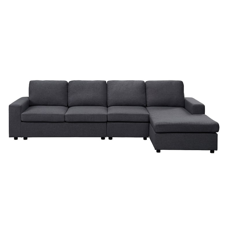 Linen Sofa with Reversible Chaise