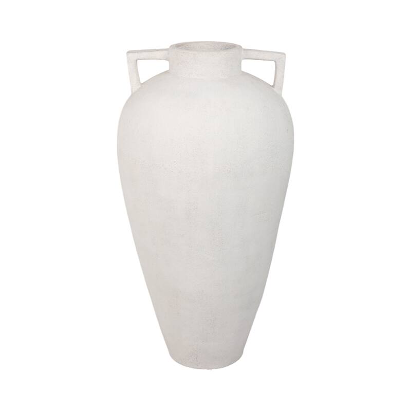 Ceramic Pointy Handles Flower Floor Vase - Ivory, 40"