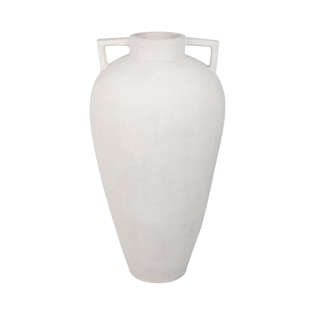 Pottery Terracotta Vase Textured Finish Home Decor - 40" Ivory