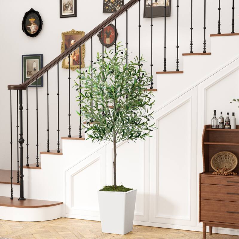 Artificial Olive Tree 6FT with Pot and Moss, Artificial Plants