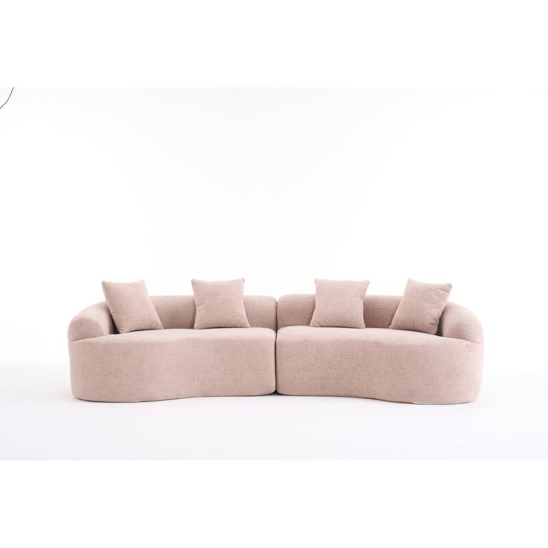 110" Foam Classic 4-Seater Sofa with 4 Pillows for Apartment